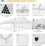 COBIZI 20x40FT Party Tent Heavy Duty Outdoor Gazebo White Event Shelter Wedding Canopy Tent for Parties BBQ with Removable Sidewall Windows, Powder Coating (Better Than Galvanized)