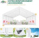 COBIZI 20x40 Party Tent Heavy Duty for Parties, Powder Coating (Better Than Galvanized), Waterproof for Church & Wedding, Large Outdoor Event Gazebo with Removable Sidewall & Built-in Sandbag, White