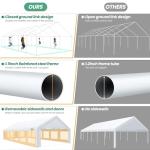 COBIZI Party Tents 20x40 Heavy Duty Waterproof, Tents for Parties with 8 Removable Sidewalls & 4 Built-in Sandbag, Outdoor Wedding Large Tent, UV 50+, White