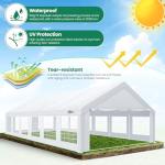 COBIZI 20x40 Party Tent Heavy Duty, Tents for Parties with 8 Removable Sidewalls & 4 Built-in Sandbags, Commercial Wedding Large Tent UV50+ Waterproof, White