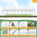 COBIZI 20x40 Party Tent Heavy Duty, Tents for Parties with 8 Removable Sidewalls & 4 Built-in Sandbags, Commercial Wedding Large Tent UV50+ Waterproof, White