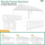 COBIZI 20x40FT Party Tent Heavy Duty Outdoor White Gazebo Event Shelter Wedding Canopy Tent for Parties Carport BBQ with Removable Sidewall Windows, Powder Coating (Better Than Galvanized)