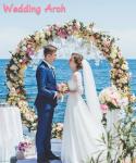 Queension 8Ft Wide Metal Wedding Arch Frame