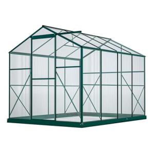 6x8 Ft Greenhouses for Outdoors, UV-Coated Polycarbonate Panels and Aluminium Green Houses for Outside, Outdoor Greenhouse with Roof Vent, Invernaderos para Plantas Exterior, Walk-in Greenhouse Kit