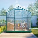 6x8 Ft Greenhouses for Outdoors, UV-Coated Polycarbonate Panels and Aluminium Green Houses for Outside, Outdoor Greenhouse with Roof Vent, Invernaderos para Plantas Exterior, Walk-in Greenhouse Kit