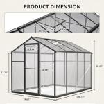 6x8 Ft Walk-in Greenhouse with UV-Coated Heavy-Duty Polycarbonate Panels