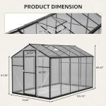 Oventa 6x10 Ft Greenhouses for Outdoors, Walk-in Green House with UV-Coated Heavy-Duty Polycarbonate Panels for Outdoor, 2 Roof Vents Green Houses for Outside, Invernaderos para Plantas Exterior