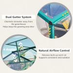 6x8 Ft Walk-in Greenhouse with UV-Coated Heavy-Duty Polycarbonate Panels for Outdoor, Roof Vents Green Houses for Outside, Invernaderos para Plantas Exterior