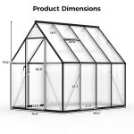 6x8 FT Polycarbonate Greenhouse with Roof Vent, Enhanced Aluminum
