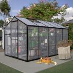 Oventa 6x10 Ft Greenhouses for Outdoors, Walk-in Green House with UV-Coated Heavy-Duty Polycarbonate Panels for Outdoor, 2 Roof Vents Green Houses for Outside, Invernaderos para Plantas Exterior