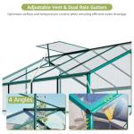 6x8 Ft Greenhouses for Outdoors, UV-Coated Polycarbonate Panels and Aluminium Green Houses for Outside, Outdoor Greenhouse with Roof Vent, Invernaderos para Plantas Exterior, Walk-in Greenhouse Kit