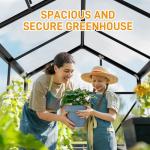 6x8 FT Greenhouse for Outdoors, Heavy Duty Polycarbonate Panels with 5 Roof Vents, Aluminum Large Walk-in Greenhouse for Outside Garden Backyard, Easy Setup, Black