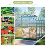 6x8 Ft Greenhouses for Outdoors, UV-Coated Polycarbonate Panels and Aluminium Green Houses for Outside, Outdoor Greenhouse with Roof Vent, Invernaderos para Plantas Exterior, Walk-in Greenhouse Kit