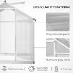Outsunny 8' x 6' Greenhouse for Outdoors, Polycarbonate Greenhouse with Rain Gutter and Roof Vent, Aluminum Walk-in Green Houses for Outside Patio Backyard Garden
