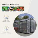 Oventa 6x10 Ft Greenhouses for Outdoors, Walk-in Green House with UV-Coated Heavy-Duty Polycarbonate Panels for Outdoor, 2 Roof Vents Green Houses for Outside, Invernaderos para Plantas Exterior