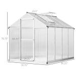 Outsunny 8' x 6' Greenhouse for Outdoors, Polycarbonate Greenhouse with Rain Gutter and Roof Vent, Aluminum Walk-in Green Houses for Outside Patio Backyard Garden