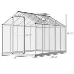 Outsunny 10' x 6' Greenhouse for Outdoors, Polycarbonate Greenhouse with Rain Gutter and Roof Vent, Aluminum Walk-in Green Houses for Outside Patio Backyard Garden