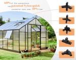 AMERLIFE 12x13.5x9 FT Walk-in Backyard Greenhouse, Aluminum Frame with Polycarbonate Panels, Easy Quick-Connect Assembly, 6.7 FT Bronze Double Doors, 4 Ventilation Windows, Black