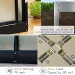 AMERLIFE 12x13.5x9 FT Walk-in Backyard Greenhouse, Aluminum Frame with Polycarbonate Panels, Easy Quick-Connect Assembly, 6.7 FT Bronze Double Doors, 4 Ventilation Windows, Black