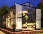 Jocisland 8x12 FT Polycarbonate Greenhouse with Quick-Connect Fittings, Large Walk-in Aluminum Sunroom with 2 Swing Doors and 4 Vents, Winter Greenhouse for Outdoors Black
