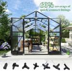 AMERLIFE 8x14x7FT Polycarbonate Greenhouse, Walk in Greenhouse with Quick-Connect System, Green House with 4 Vent Windows and Swing Door, Greenhouses for Outdoors, Glossy Black