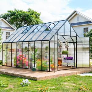 CDCASA 16.5x10.2 FT Greenhouse for Outdoors,Easy Assembly Large Polycarbonate Greenhouse Aluminum Greenhouses w/3 Vents Window, Swing Door, Garden Walk-in Green House