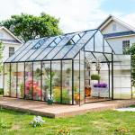 CDCASA 16.5x10.2 FT Greenhouse for Outdoors,Easy Assembly Large Polycarbonate Greenhouse Aluminum Greenhouses w/3 Vents Window, Swing Door, Garden Walk-in Green House