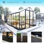 AMERLIFE 8x12x7FT Polycarbonate Greenhouse, Walk in Greenhouse with Quick-Connect System, Green House with 4 Vent Windows and Swing Lockable Door, Greenhouses for Outdoors, Sunroom Black