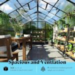 AMERLIFE 8x14x7FT Polycarbonate Greenhouse, Walk in Greenhouse with Quick-Connect System, Green House with 4 Vent Windows and Swing Door, Greenhouses for Outdoors, Glossy Black