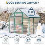 6×6 FT Greenhouse, Large Walk in Greenhouses for Outdoors and Garden Planting, Polycarbonate Greenhouse with Enhanced Aluminum Frame, Green Houses with Quick Setup Structure and Roof Vent, Green