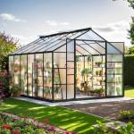 Polar Aurora 10x12 FT Greenhouse, Quick Aluminum Assembly Structure Polycarbonate Greenhouse, Walk-in Greenhouses for Outdoors with Ventilated Windows, Green Houses for Outside Backyard Garden