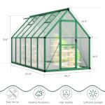 CABIHOME 6x11 FT Outdoor Greenhouse, Polycarbonate Greenhouse with Roof Vent and Ground Nails, Aluminum Large Walk-in Green House w/ Lockable Push Door for Outside Garden Backyard (Green, 6x11 FT)