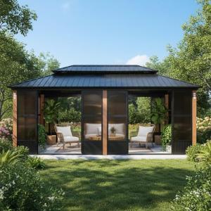 Purple Leaf 12' x 20' Hardtop Patio Gazebo