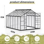 Polar Aurora 10x12 FT Greenhouse, Quick Aluminum Assembly Structure Polycarbonate Greenhouse, Walk-in Greenhouses for Outdoors with Ventilated Windows, Green Houses for Outside Backyard Garden