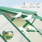 CABIHOME 6x11 FT Outdoor Greenhouse, Polycarbonate Greenhouse with Roof Vent and Ground Nails, Aluminum Large Walk-in Green House w/ Lockable Push Door for Outside Garden Backyard (Green, 6x11 FT)