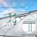 YITAHOME 6x16FT Polycarbonate Greenhouse Large Heavy Duty Green Houses Outdoor Aluminum Greenhouses with Sliding Doors Vent Window Walk-in Greenhouse for Garden Backyard, Silver