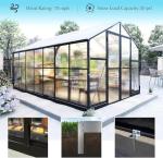 AMERLIFE 8x14x7FT Polycarbonate Greenhouse, Walk in Greenhouse with Quick-Connect System, Green House with 4 Vent Windows and Swing Door, Greenhouses for Outdoors, Glossy Black