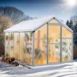 VINGLI 6x10 FT Greenhouse for Outdoors, Large Walk-in Polycarbonate Greenhouse with 5 Roof Vents for Outside Garden Backyard, Easy Setup, Silver