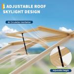 Garvee 8x6 ft Wooden Greenhouse, Greenhouses for Outdoors with Lockable Door, Wood Frame & Adjustable Vent, Heavy Duty Greenhouse with Polycarbonate Panel