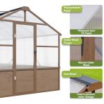 AirWire 8x16 FT Wooden Greenhouse for Outdoors, Walk in Polycarbonate Greenhouse with Locked Door and Roof Vent, Heavy Duty Green Houses with Cedar Frame for Outside, Garden, Backyard, Brown