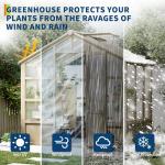 Garvee 8x6 ft Wooden Greenhouse, Greenhouses for Outdoors with Lockable Door, Wood Frame & Adjustable Vent, Heavy Duty Greenhouse with Polycarbonate Panel