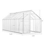 YITAHOME 6x16FT Polycarbonate Greenhouse Large Heavy Duty Green Houses Outdoor Aluminum Greenhouses with Sliding Doors Vent Window Walk-in Greenhouse for Garden Backyard, Silver