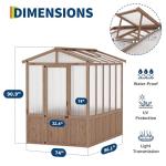 6X8FT Cedar Frame Wooden Greenhouse – Outdoor Walk-in Greenhouse with Roof Vent, Wood & Polycarbonate Construction