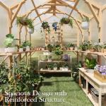 AECOJOY 6x7 FT Wooden Greenhouse for Outdoors, Walk-in Garden Greenhouse with Plant Stand, Lockable Door, Adjustable Roof Vent & Sturdy Polycarbonate Panels for Backyard or Patio