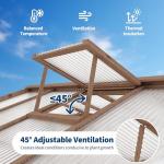 6X8FT Cedar Frame Wooden Greenhouse – Outdoor Walk-in Greenhouse with Roof Vent, Wood & Polycarbonate Construction