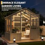 Garvee 8x6 ft Wooden Greenhouse, Greenhouses for Outdoors with Lockable Door, Wood Frame & Adjustable Vent, Heavy Duty Greenhouse with Polycarbonate Panel