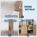 6X8FT Cedar Frame Wooden Greenhouse – Outdoor Walk-in Greenhouse with Roof Vent, Wood & Polycarbonate Construction