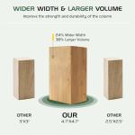 AMERLIFE 13x15 Hardtop Gazebo, Spruce Wood Gazebo with Storage Bar Counter, Outdoor Pavilion with Double Iron Roof, for Patio, Lawns, Garage, Black + Natural Wood