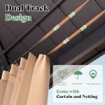 AMERLIFE 13X15FT Hardtop Gazebo, Hexagon Metal Patio Gazebo, Double Tiered Patio Pavilion with Aluminum Foot, Ceiling Hook, for Patio Lawn Garden, Backyard Shade, Netting and Curtains Included