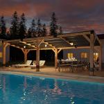 AMERLIFE 10 x 20FT Wood Gazebo with Metal Hardtop, Large Outdoor Grill Canopy with Sloped Roof, Heavy Duty Pergola for Garden, Patio, Backyard, Spruce